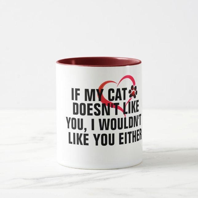Mug si mon chat n'aime pas que tu fainéants design mam (Centre)