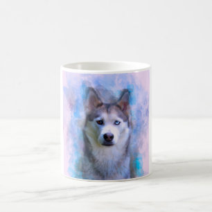 Mug Sibérie Husky Dog Eau Couleur Art Peinture