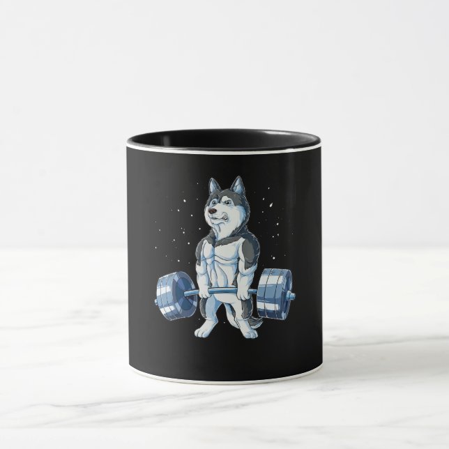 Mug Sibérie Husky Weighlifting Funny Deadlifts Hommes (Centre)
