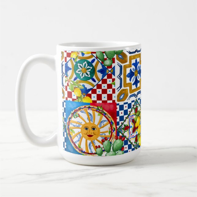 Mug Sicilien, majolica, tuiles, citrons   (Gauche)