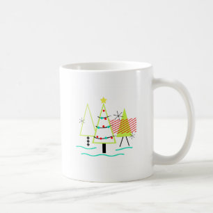 Mug siècle moderne arbres de noël rétro