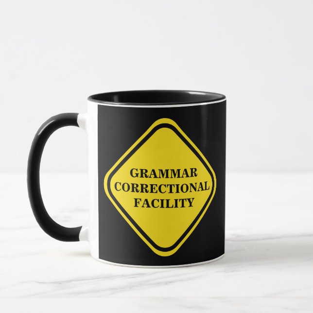 Mug Signal d'avertissement de grammaire Personnaliser (Gauche)