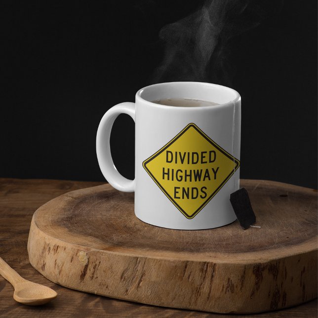 MUG SIGNE DE FIN DE LA ROUTE DIVISÉE (Créateur téléchargé)