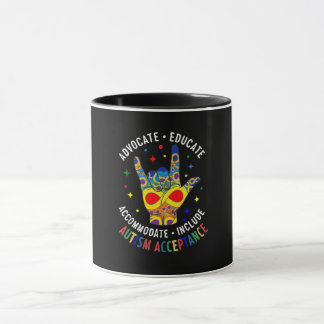 Mug Signe de la main ILY Acceptation de l'autisme – Ne