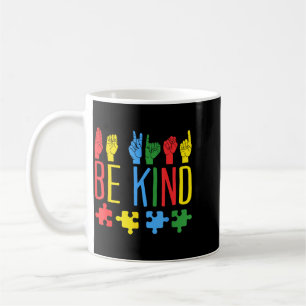 Mug Signe de la main Soyez Gentil Puzzle Au Sensibilis