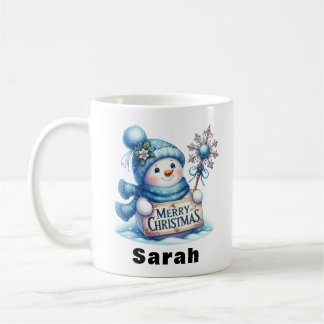 Mug SIGNE DE Noël Joyeux Snowman Bleu
