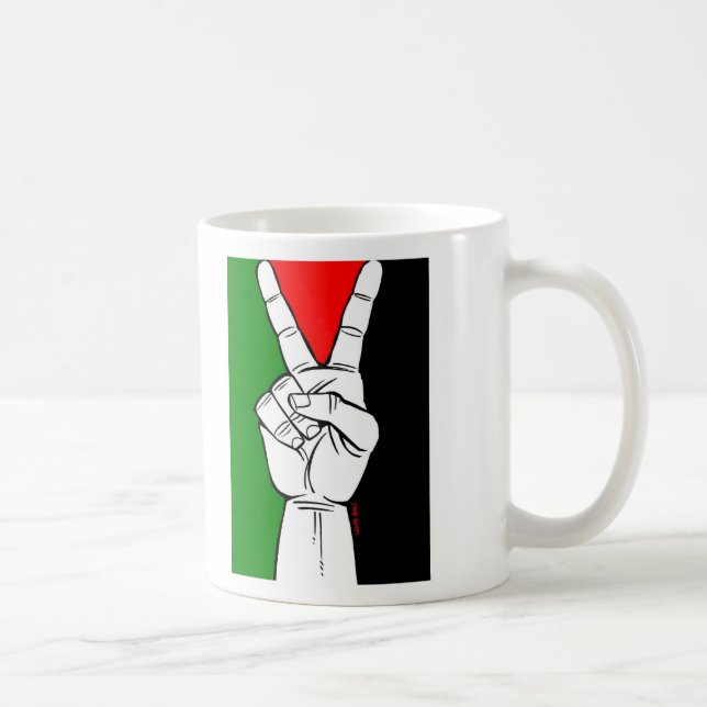 MUG SIGNE DE PAIX DE DRAPEAU DE LA PALESTINE (Droite)