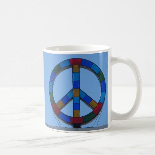 Mug Signe de paix de plage d'océan (Droite)
