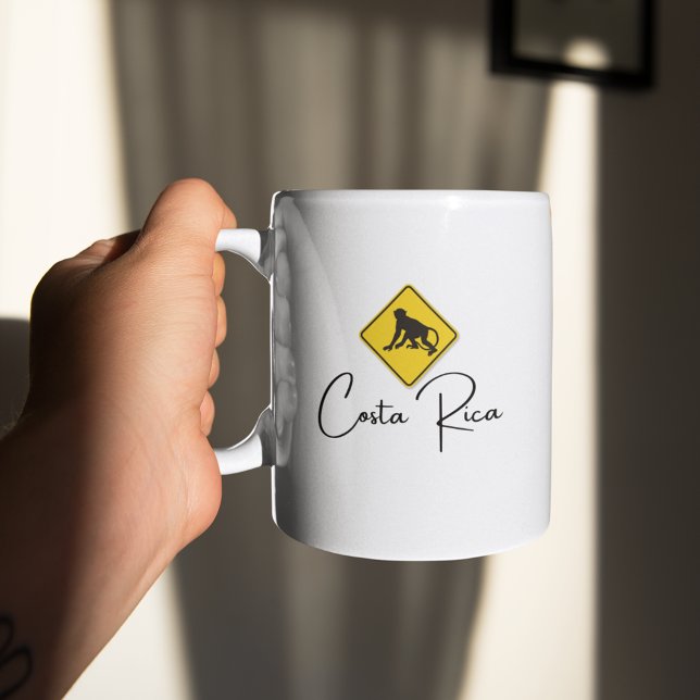 Mug SIGNE DE PASSAGE DE Singe DU Costa Rica Pura Vida  (Costa Rica Monkey Crossing Sign Pura Vida Souvenir Coffee Mug)