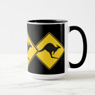 Mug Signe de précaution de kangourou