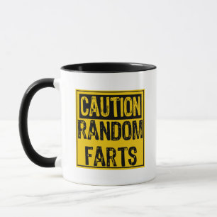 Mug Signe de prudence - Flore aléatoire Jaune/Noir