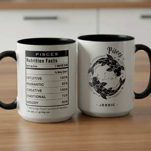 Mug Signe du zodiaque Poissons Faits nutritionnels Ast