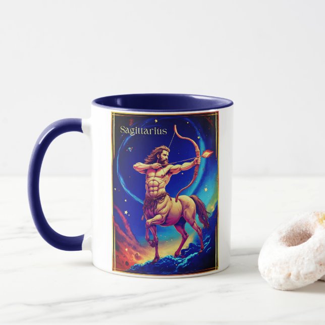 Mug Signe du zodiaque Sagittaire comme l'Archer Célest (Avec donut)