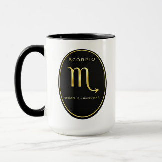 Mug Signe du zodiaque Scorpion Emblème ovale en or