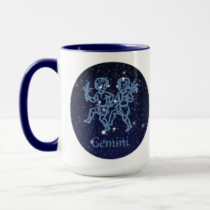 Mug Signe Gemini Constellation et Zodiaque avec étoile