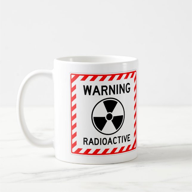 MUG SIGNE RADIOACTIVE TRÈS AMUSANT AVERTISSEMENT RADIO (Gauche)