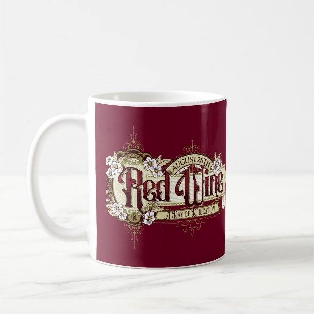Mug SIGNE vintage Journée du vin rouge (Gauche)