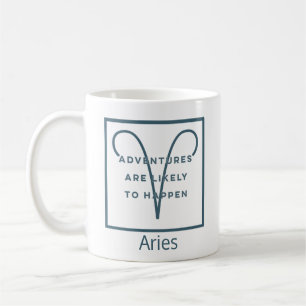 Mug Signe Zodiac Aries Citation amusante en bleu et bl
