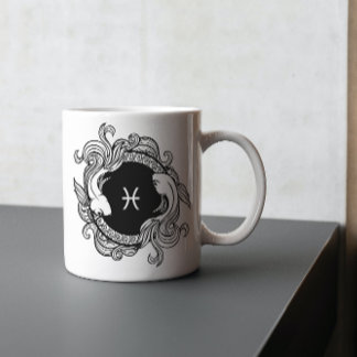 Mug SIGNE Zodiaque Pisces Simple Minimaliste Rétro Noi