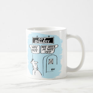Mug Signes de galerie d'art. "Sortez", & "Pas sortez"