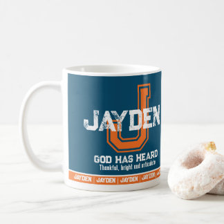 Mug Signification du nom Jayden monogramme sportif ora