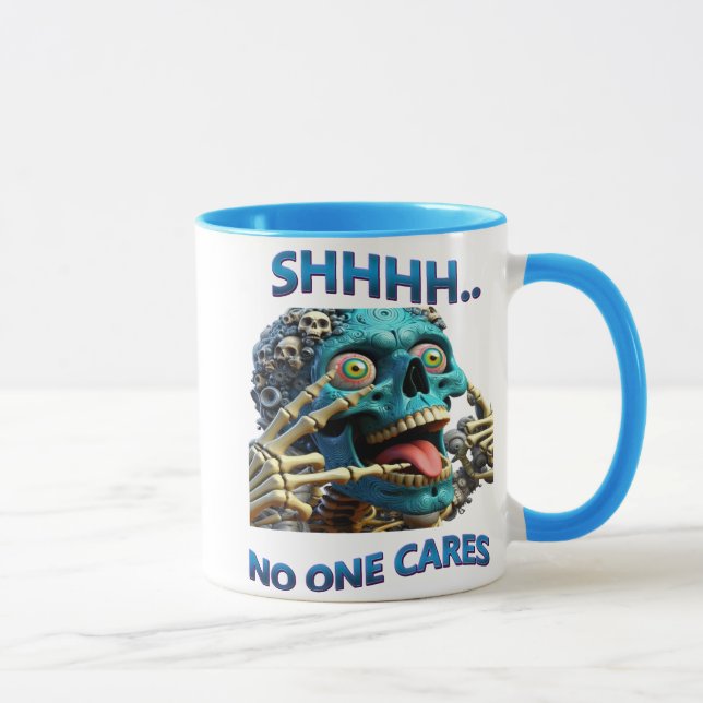 Mug Silent Skeleton : Shhh, Personne Ne S'En Soucie (Droite)