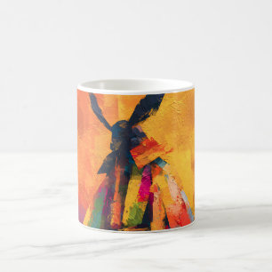 Mug Silhouette Abstraite du guerrier de Samurai