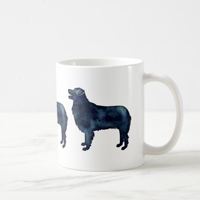 Mug Silhouette australienne Shepherd Black Watercolor (Droite)