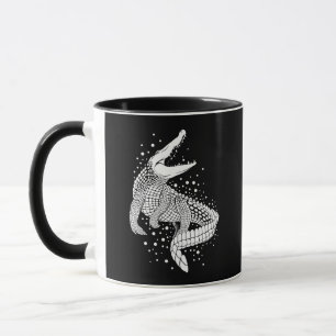 Mug Silhouette blanche d'animal - Crocodile
