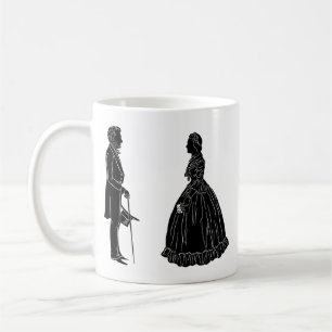 Mug silhouette d'abraham lincoln mary todd lincoln