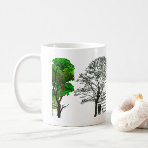 Mug silhouette d'arbre paisible 
