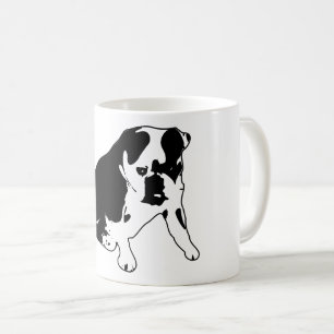Mug Silhouette de Bouledogue Art de Chien Noir et Blan