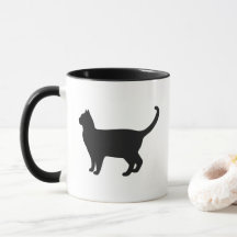 Silhouette de chat mignon