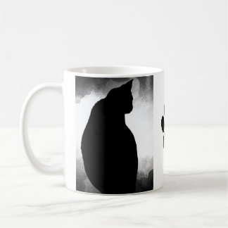 Mug Silhouette de chat noir avec Paw