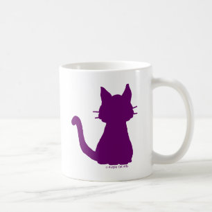 Mug Silhouette de chat violet