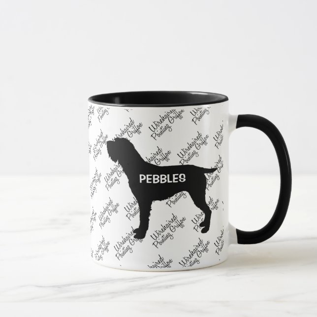 Mug Silhouette de chien griffon à pointes À poils durs (Droite)