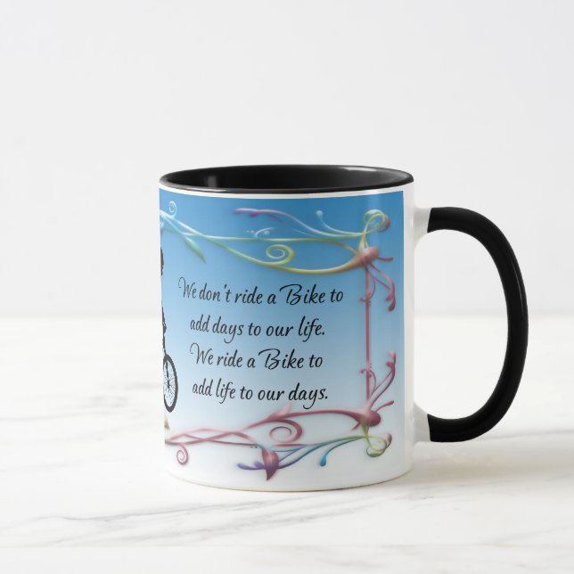 MUG SILHOUETTE DE CITATION DE VÉLO (Droite)
