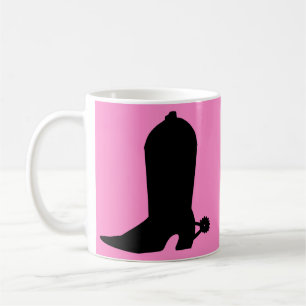 Mug Silhouette de démarrage de la fille sur rose