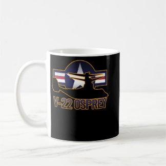 Mug Silhouette de l'avion militaire V22 Osprey avec US