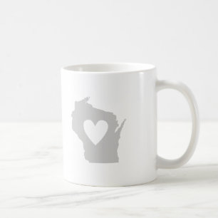 Mug Silhouette de l'état du Wisconsin du coeur