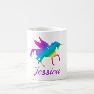 Mug Silhouette de licorne dégradé arc-en-ciel pour enf