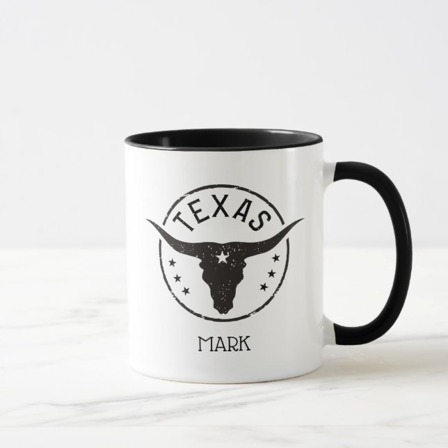 Mug Silhouette de Longhorn Texas (Droite)