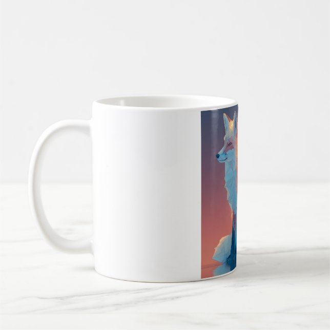 Mug Silhouette de loup géométrique | Faune polygonale  (Gauche)