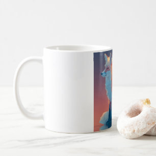 Mug Silhouette de loup géométrique Faune polygonale