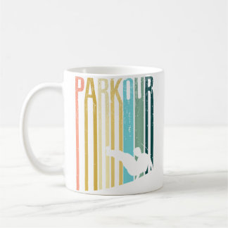 Mug Silhouette de Parkour de Style Détresse Vintage
