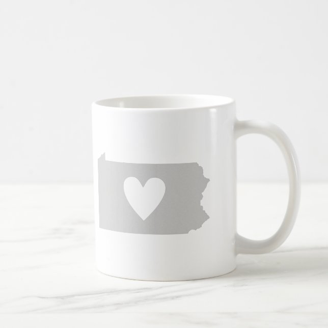 Mug Silhouette de Pennsylvanie avec une bouillie de ca (Droite)
