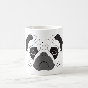 Mug Silhouette de visage de Pug