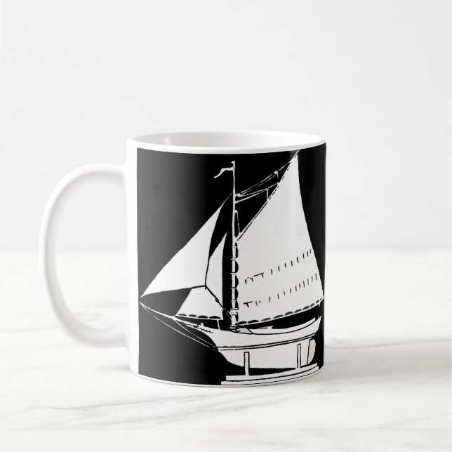 Mug silhouette de voilier (Gauche)