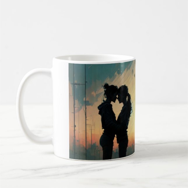 Mug Silhouette des femmes amoureuses Customisée (Gauche)