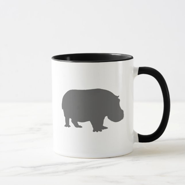 Mug Silhouette d'hippo gris (Droite)